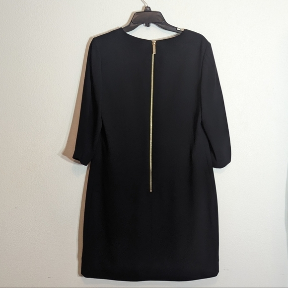 Ted Baker London Women's Dress Black Toggle Chain Gold Hardware LBD Size 3 8 10 - Picture 13 of 13